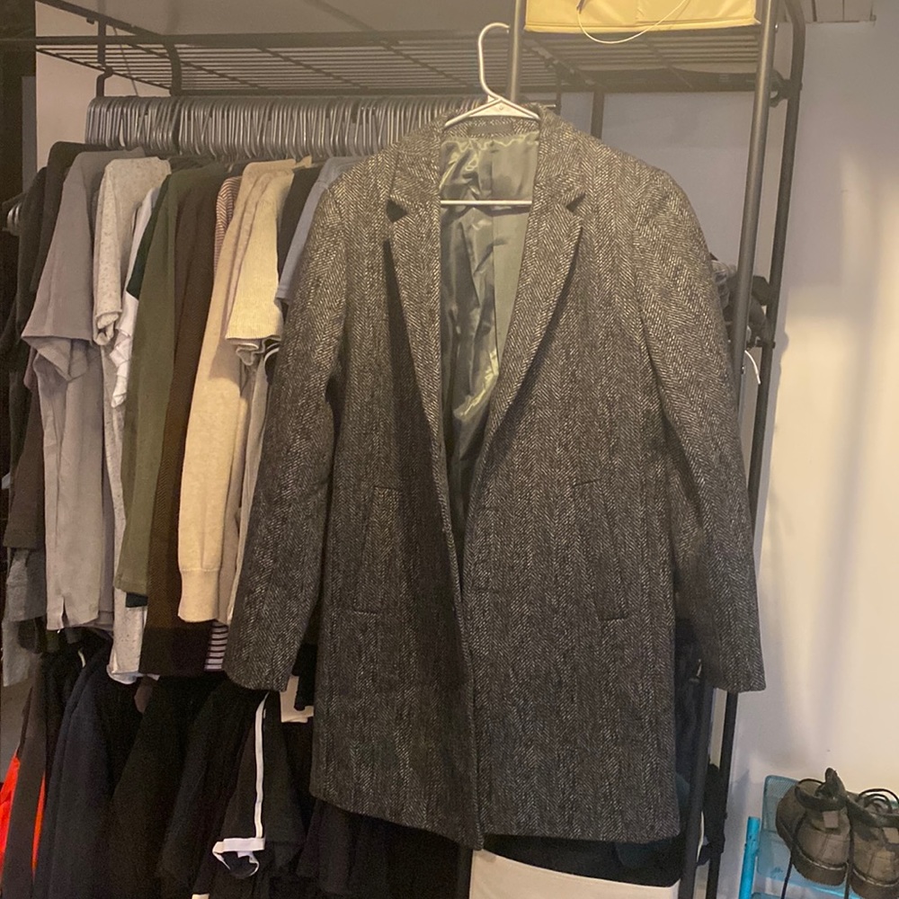 Mens wool long coat